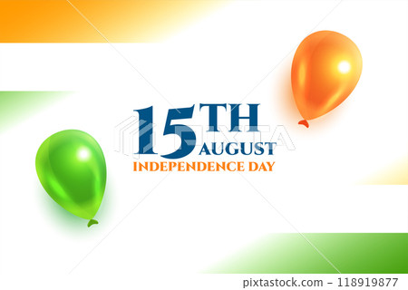 tricolor independence day banner with realistic balloons tricolor independence day banner with realistic balloons 118919877