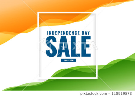 independence day sale banner in tricolor wave style independence day sale banner in tricolor wave style 118919878