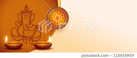 happy ganesh chaturthi festival background with text space 118919959