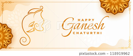 hindu traditional ganpati celebration greeting card banner 118919962