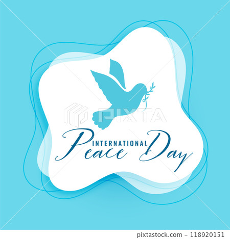 modern style peace day banner with bird and leaf design vector illustration 118920151