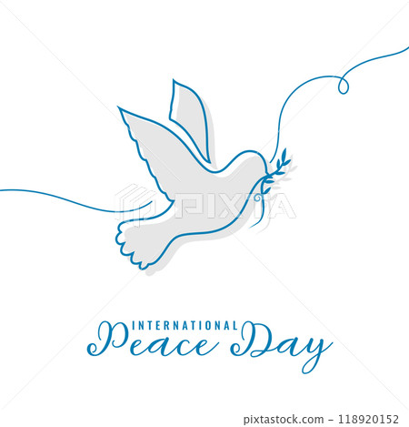 international peace day template with pigeon design in line style vector illustration international peace day template with pigeon design in line style vector illustration 118920152