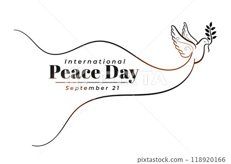 line style international peace day banner with pigeon and olive branch vector illustration line style international peace day banner with pigeon and olive branch vector illustration 118920166