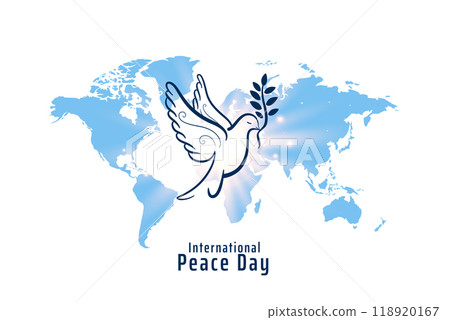 international peace day background with dove in sillhouette style vector illustration international peace day background with dove in sillhouette style vector illustration 118920167