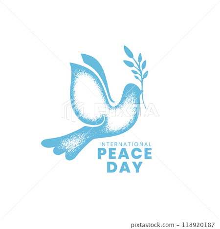 International peace day social post card with bird vector illustration International peace day social post card with bird vector illustration 118920187