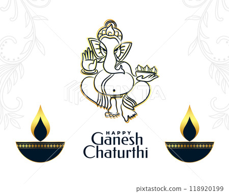 stylish ganesh chaturthi banner with lord ganesha and diya design stylish ganesh chaturthi banner with lord ganesha and diya design 118920199
