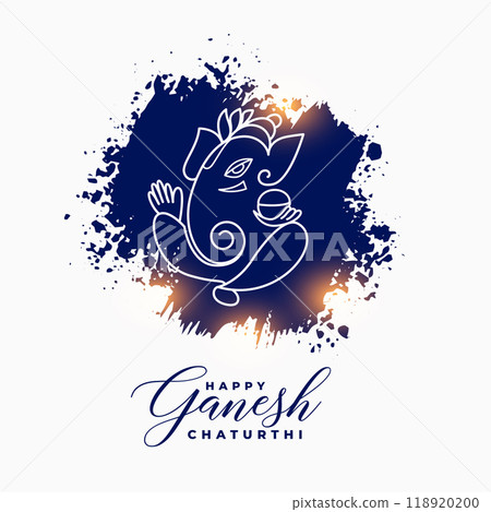 happy lord ganesh chaturthi greeting in blue paint splash style happy lord ganesh chaturthi greeting in blue paint splash style 118920200
