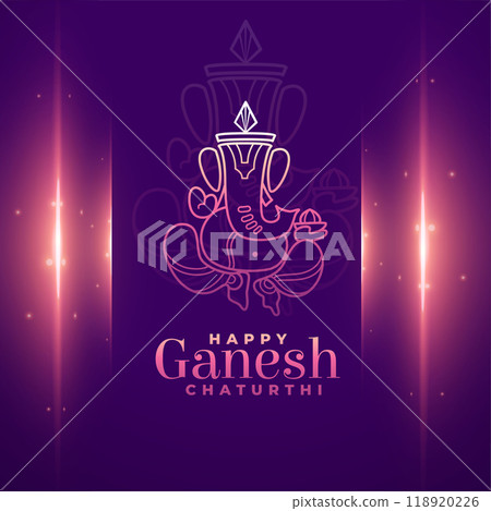 shinny ganesh chaturthi holiday celebration banner in purple color 118920226