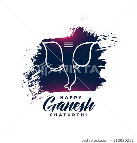 indian festival ganesh chaturthi banner in paint brush style indian festival ganesh chaturthi banner in paint brush style 118920231