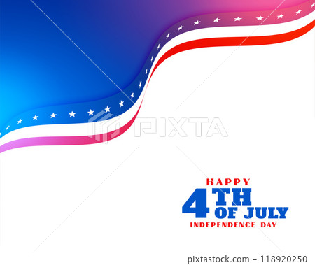 happy independence day wave flag on white background with 4th of july text happy independence day wave flag on white background with 4th of july text 118920250