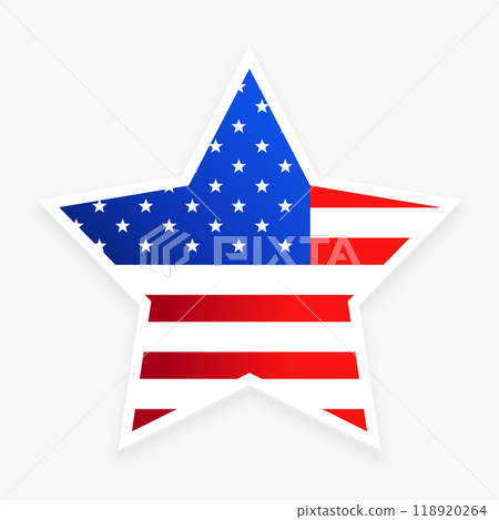 stylish united states of america flag in star design style on white background 118920264