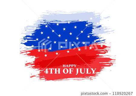 happy independence day united states of america in paint brush style 118920267