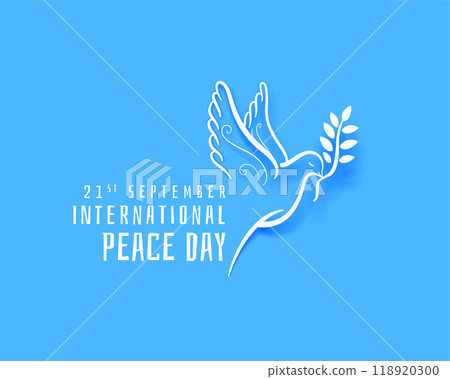 happy 21th september template with dove and olive branch design vector illustration happy 21th september template with dove and olive branch design vector illustration 118920300