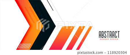 orange white modern abstract geometric banner design 118920304