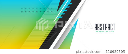 modern geometric memphis sports style wide banner design 118920305