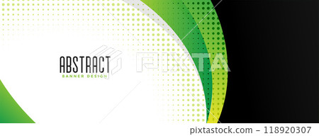 abstract green wave and halftone banner design abstract green wave and halftone banner design 118920307