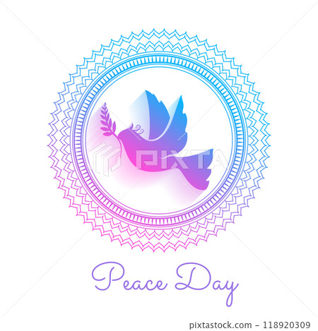 decorative international peace day banner with pigeon design vector illustration decorative international peace day banner with pigeon design vector illustration 118920309