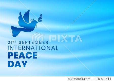 happy 21th september background with flying bird and olive design vector illustration happy 21th september background with flying bird and olive design vector illustration 118920311