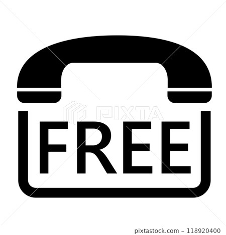 簡單的免費電話圖標 簡單的免費電話圖標 118920400