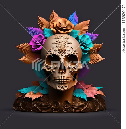 A lovely illustration of the Mexican festival known as Day of the Dead. vibrant Day of the Dead 118920473