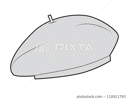 Knitted Beret Hat. Winter Head Fashion accessory cap clothing technical illustration. Vector headgear for Men, women Knitted Beret Hat. Winter Head Fashion accessory cap clothing technical illustration. Vector headgear for Men, women 118921765