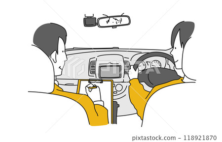A simple illustration of a person taking driving lessons A simple illustration of a person taking driving lessons 118921870