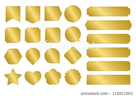 Luxurious label sticker set, gold, glitter 118921903