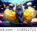 貓在花間玩耍 118922721