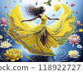 仙女在花叢中游泳的插圖 118922727