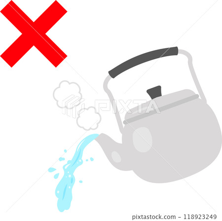 水壺裡有開水,有十字標記,不允許開水 水壺裡有開水,有十字標記,不允許開水 118923249