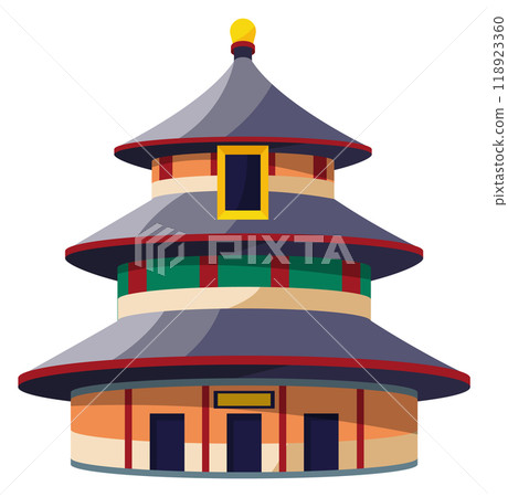 Chinese architecture cartoon icon. Asian culture symbol 118923360