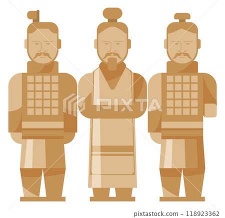 Chinese men in traditional outfits. Ethnic asian characters 118923362