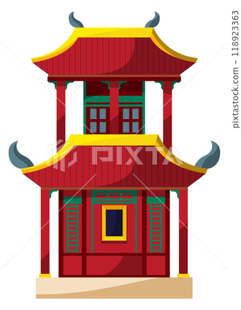 Ancient chinese building cartoon icon. Asian tower 118923363