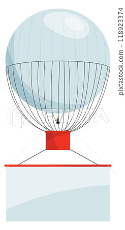 Hot air balloon with blank promo banner template 118923374