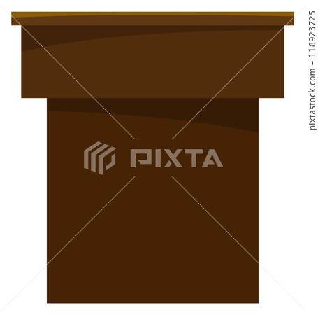 Tribune color icon. Conference speaker wooden stand 118923725