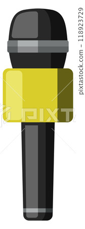 Reporter microphone. Press or mass media device cartoon icon 118923729