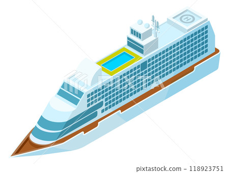 Cruise liner isometric icon. Nautical travel ship 118923751
