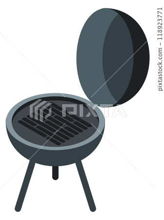 Grill isometric icon. Picnic barbecue color symbol Grill isometric icon. Picnic barbecue color symbol 118923771