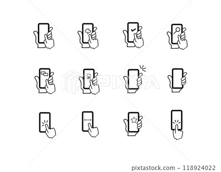 智慧型手機操作手勢圖示集 118924022