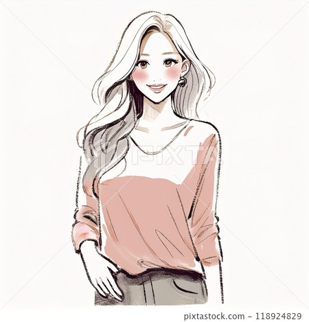 婦女和女孩插畫素材 婦女和女孩插畫素材 118924829