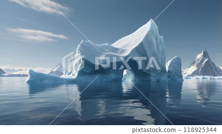 Iceberg floating in the sea / illustration 118925344