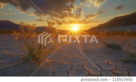 Field with withered crops AI 118925692