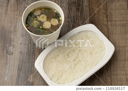Retort rice and instant miso soup 118926517