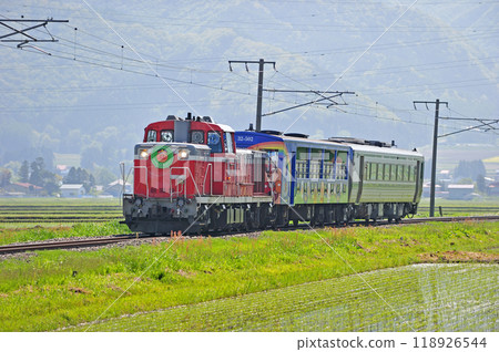 Ban'etsu West Line Kawageta - Inawashiro JR East DE10-1649 + Kiha 185-26 + Kikuha 32-502 Ban'etsu West Line Kawageta - Inawashiro JR East DE10-1649 + Kiha 185-26 + Kikuha 32-502 118926544