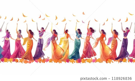 Colorful Celebration of India Independence Day with Traditional Dance and Festive Attire 118926836