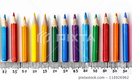 Colorful Education Back to School Background with Vibrant Pencils and Ruler for Creative Learning 118926962