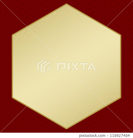 Hexagonal Japanese pattern background material 118927484