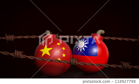 The Chinese and Taiwan on bomb for business concept 3d rendering. 118927798