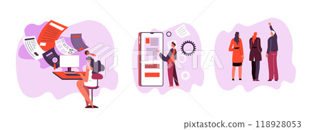 People Working on Mobile Devices 118928053