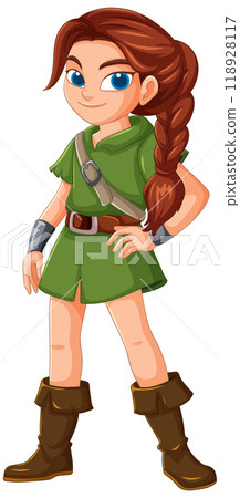 Confident Archer in Green Outfit Confident Archer in Green Outfit 118928117